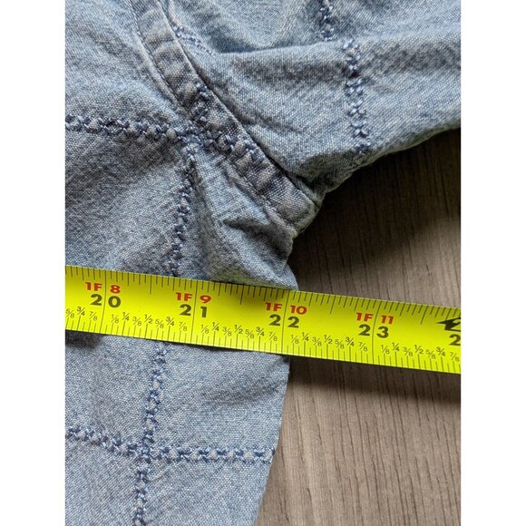 Christopher & Banks XL Denim Embroidered Button-Up Shirt Dragonflies Ladybugs - Picture 10 of 10